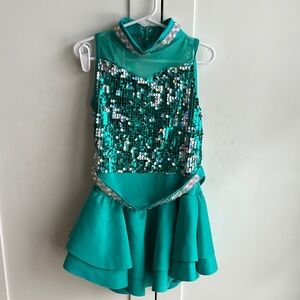 Weissman All Electric Teal Sequin Dance Costume